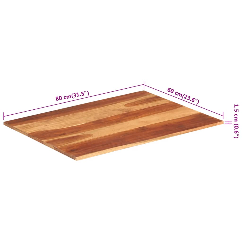 Tafelblad 15-16 mm 60x80 cm massief acaciahout is nu te koop bij PeponiXL, paradijselijk wonen!