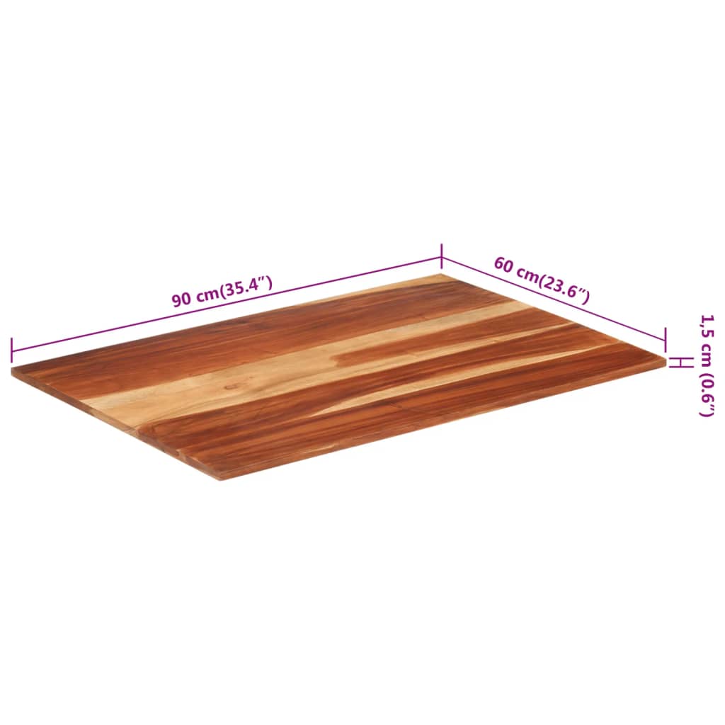 Tafelblad 15-16 mm 60x90 cm massief acaciahout is nu te koop bij PeponiXL, paradijselijk wonen!