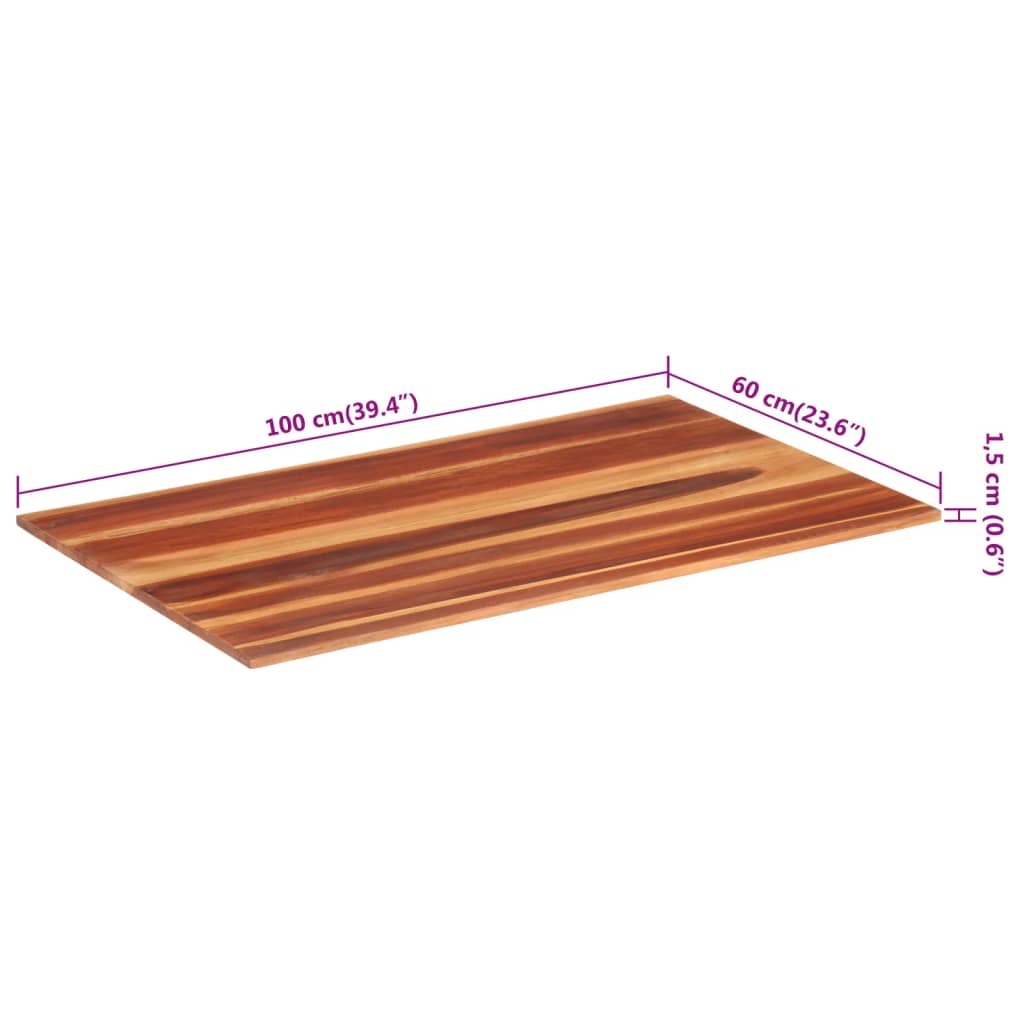 Tafelblad 15-16 mm 60x100 cm massief acaciahout is nu te koop bij PeponiXL, paradijselijk wonen!