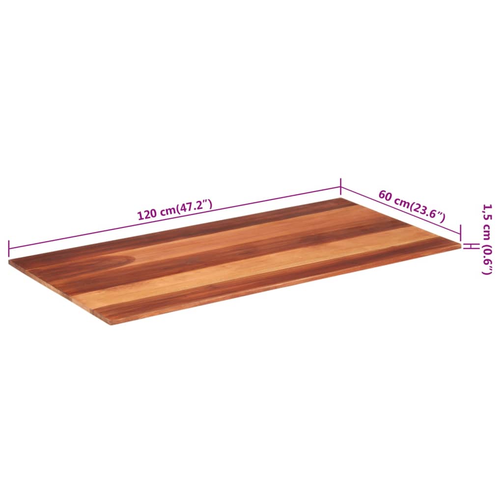 Tafelblad 15-16 mm 60x120 cm massief acaciahout is nu te koop bij PeponiXL, paradijselijk wonen!