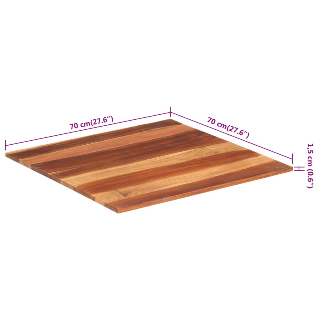 Tafelblad 15-16 mm 70x70 cm massief acaciahout is nu te koop bij PeponiXL, paradijselijk wonen!