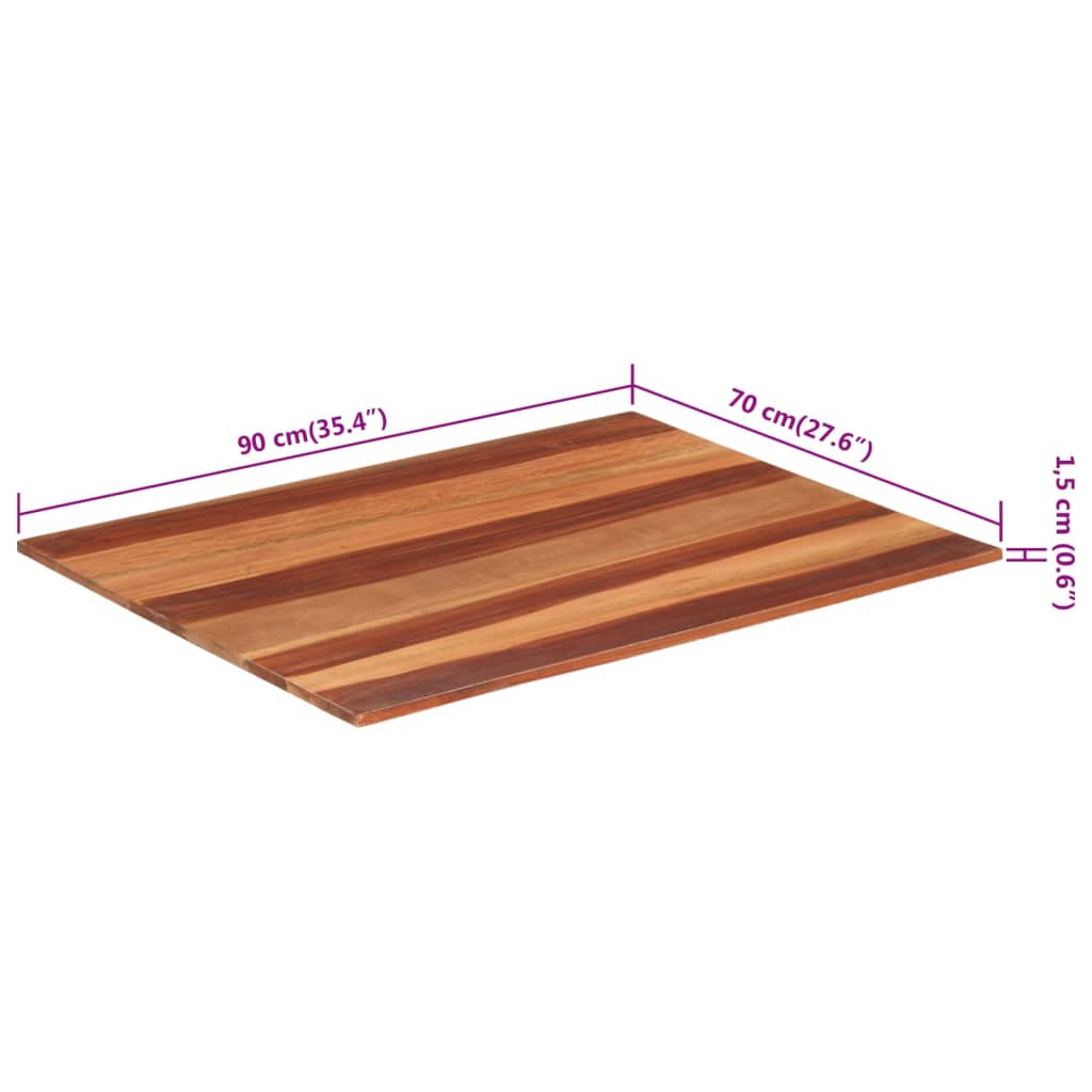 Tafelblad 15-16 mm 70x90 cm massief acaciahout is nu te koop bij PeponiXL, paradijselijk wonen!