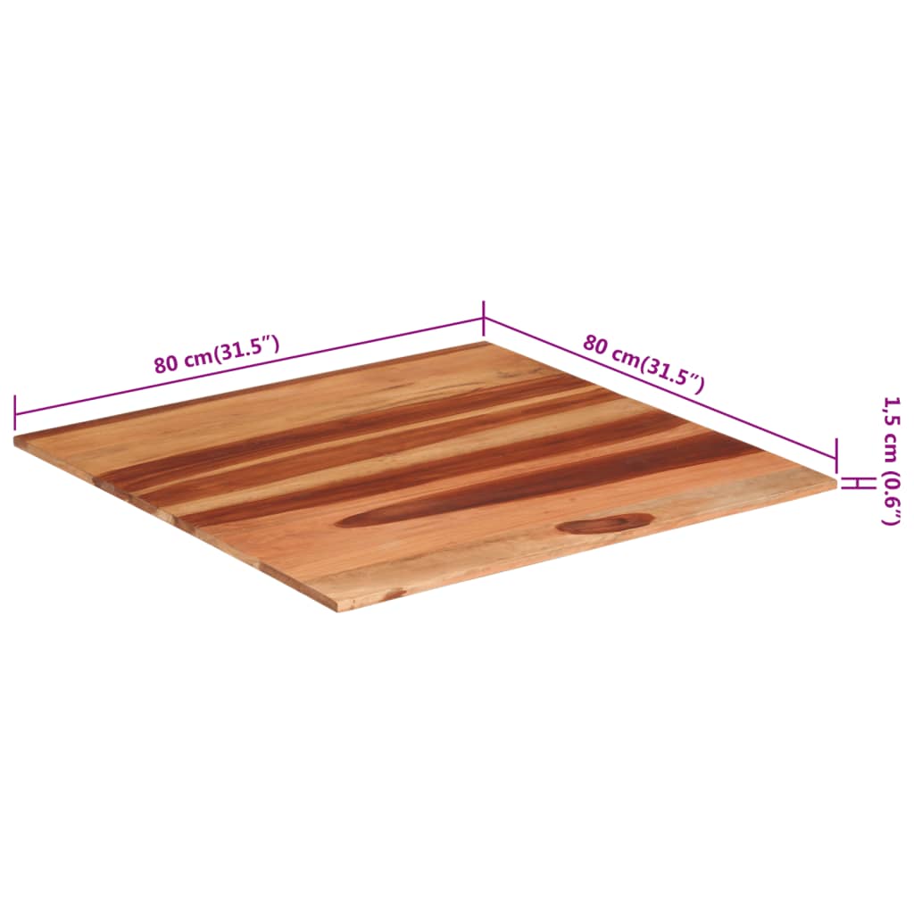 Tafelblad 15-16 mm 80x80 cm massief acaciahout is nu te koop bij PeponiXL, paradijselijk wonen!