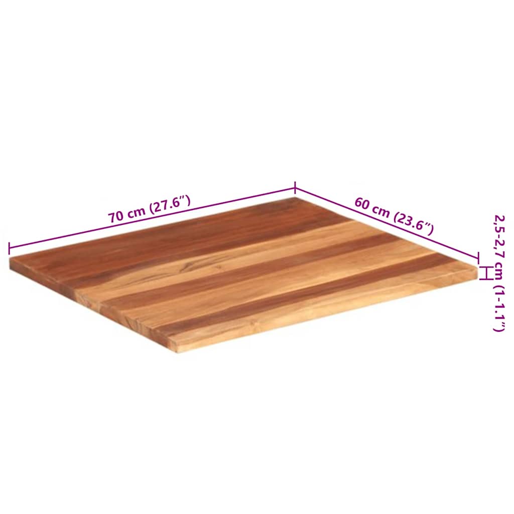Tafelblad 25-27 mm 60x70 cm massief acaciahout is nu te koop bij PeponiXL, paradijselijk wonen!