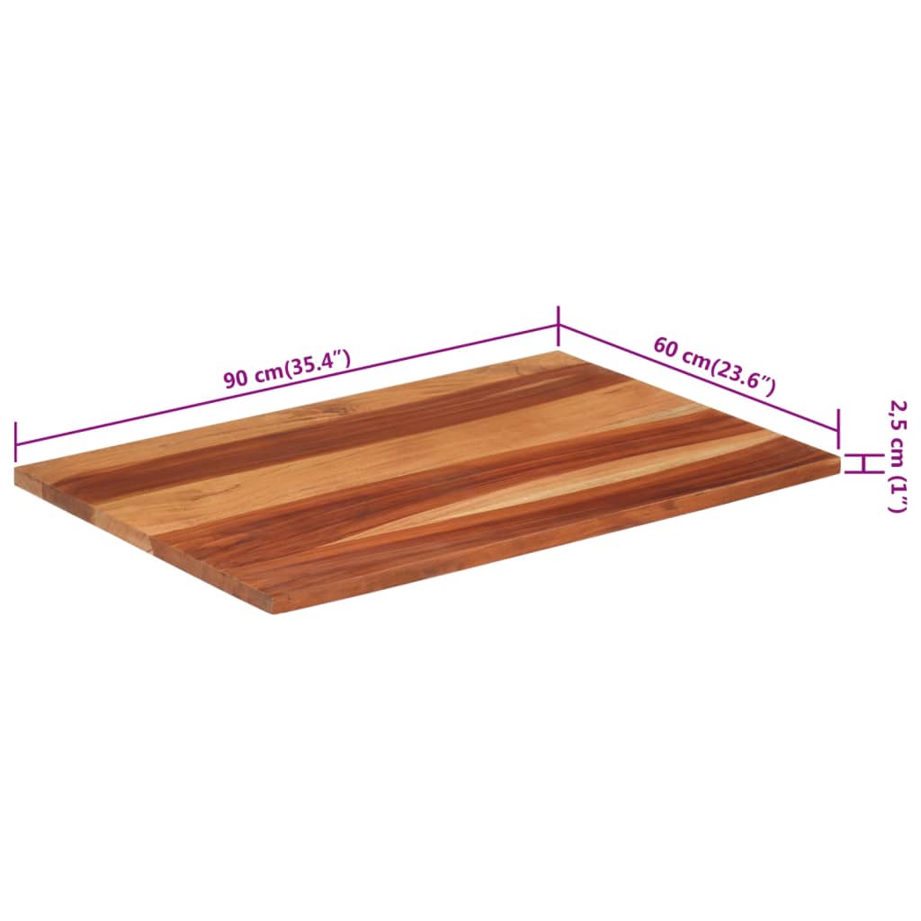Tafelblad 25-27 mm 60x90 cm massief acaciahout is nu te koop bij PeponiXL, paradijselijk wonen!