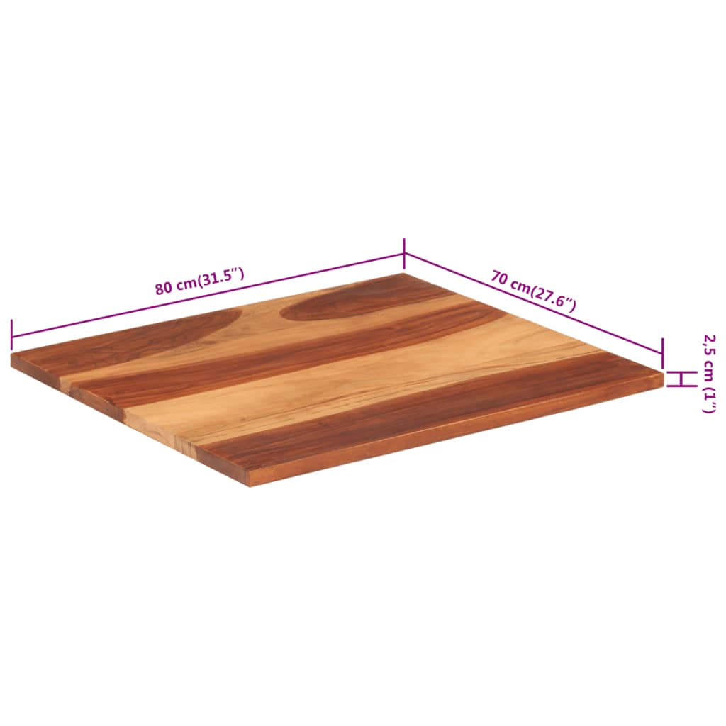 Tafelblad 25-27 mm 70x80 cm massief acaciahout is nu te koop bij PeponiXL, paradijselijk wonen!