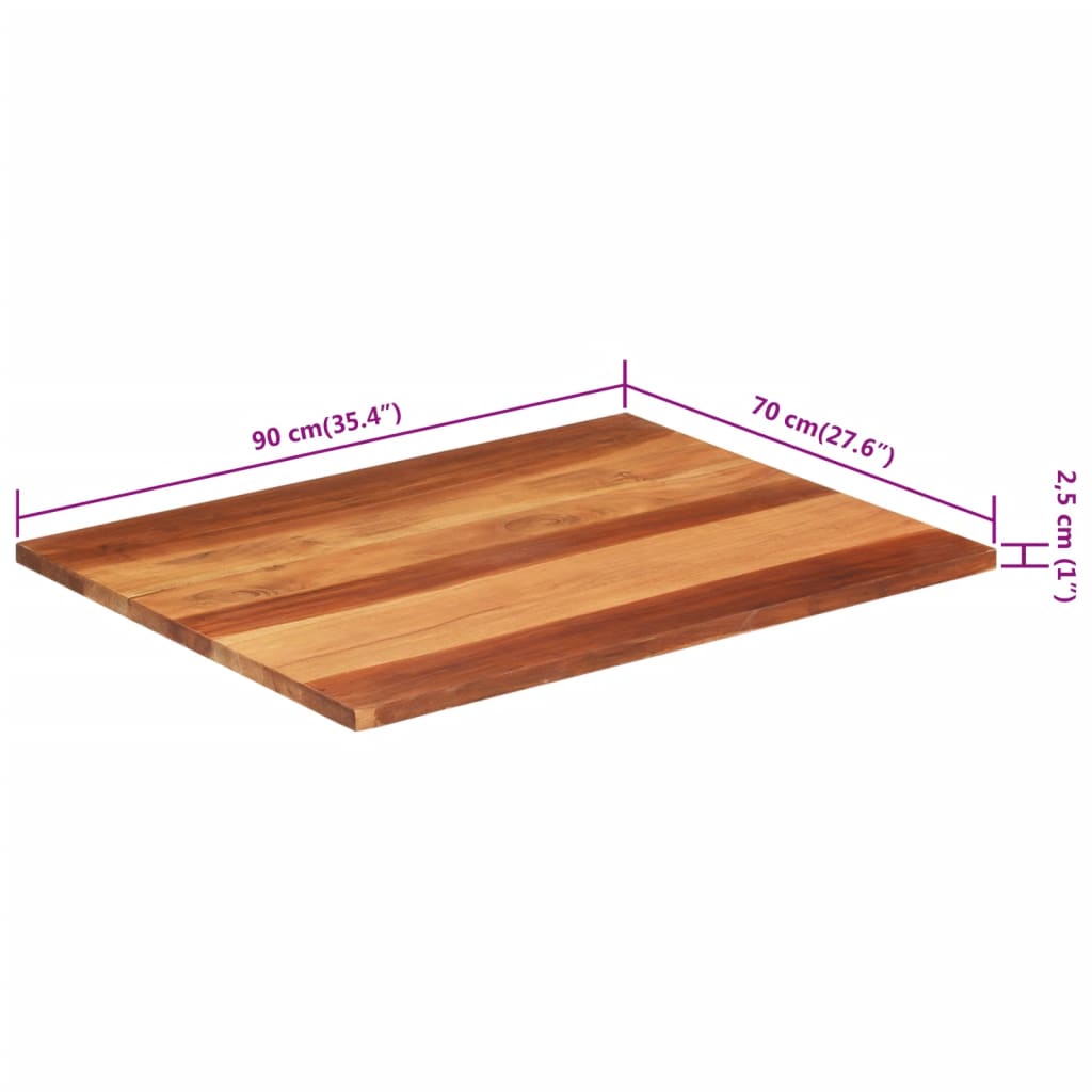 Tafelblad 25-27 mm 70x90 cm massief acaciahout is nu te koop bij PeponiXL, paradijselijk wonen!