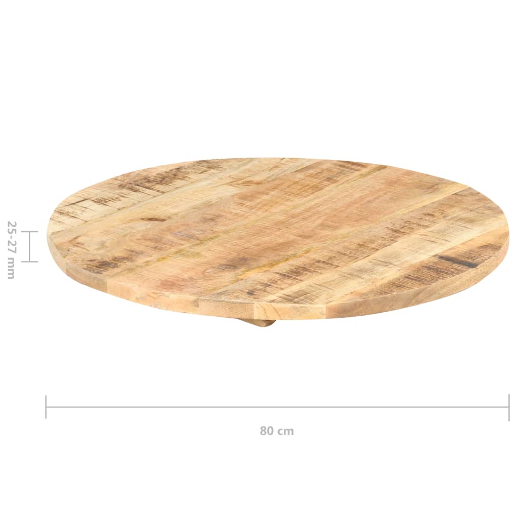 Tafelblad rond 25-27 mm 80 cm massief mangohout is nu te koop bij PeponiXL, paradijselijk wonen!