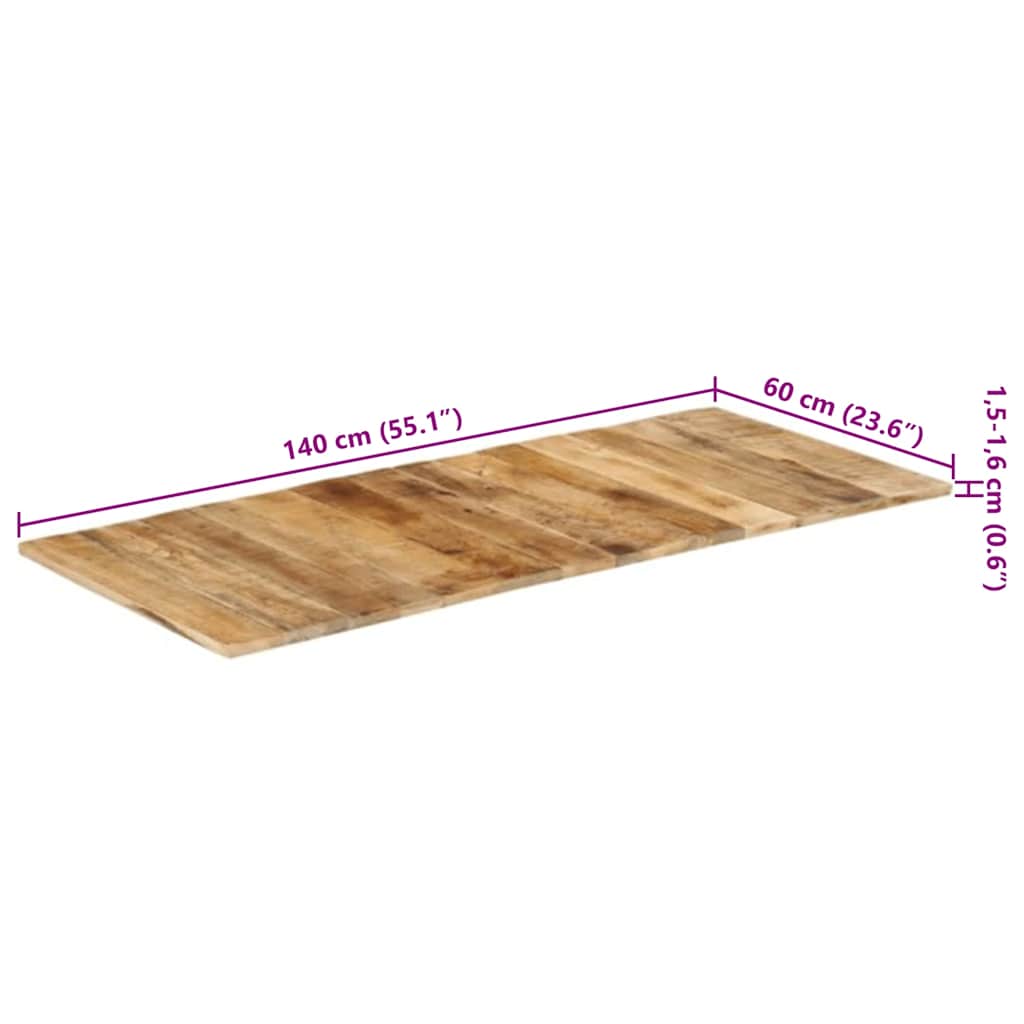Tafelblad 15-16 mm 140x60 cm massief mangohout is nu te koop bij PeponiXL, paradijselijk wonen!