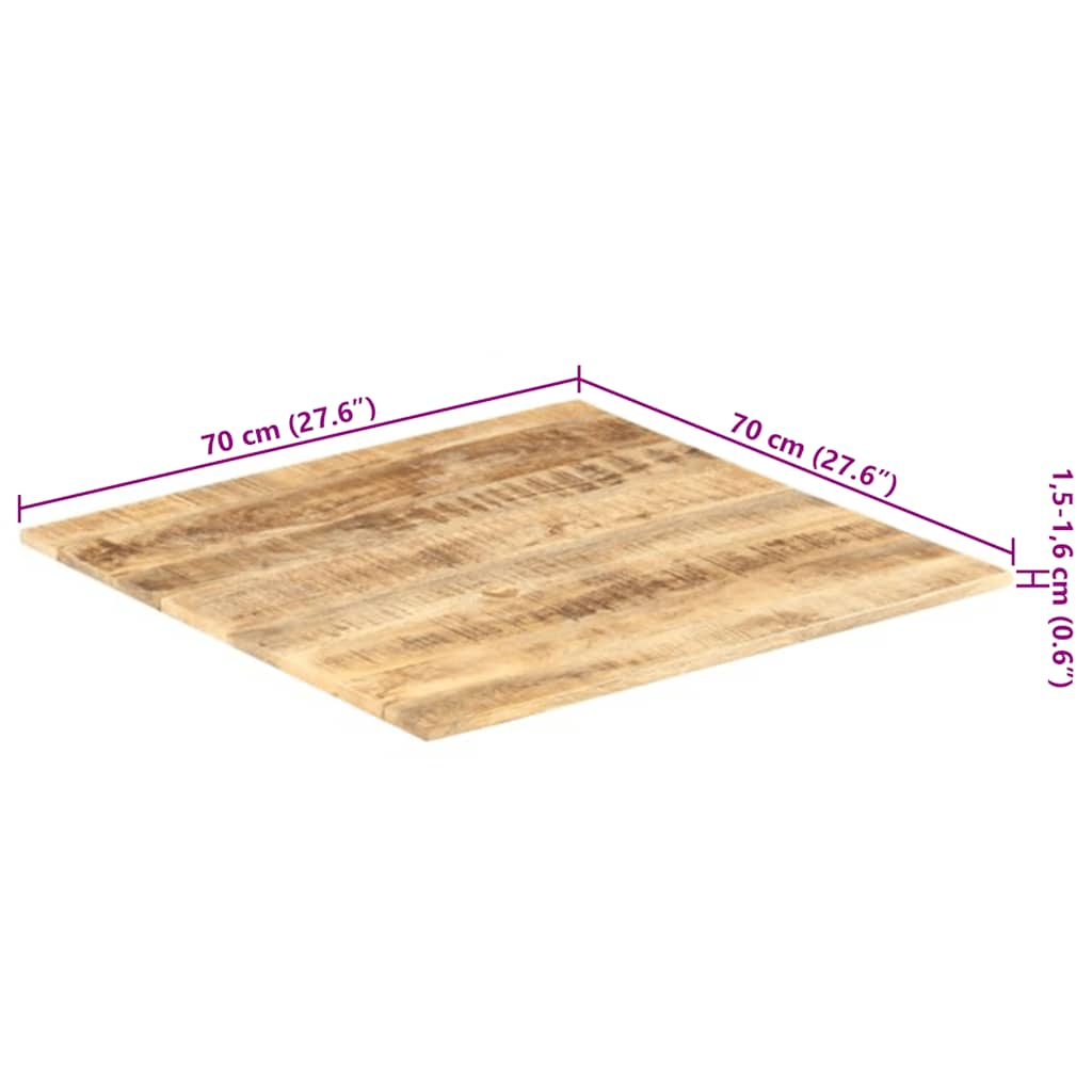 Tafelblad 15-16 mm 70x70 cm massief mangohout is nu te koop bij PeponiXL, paradijselijk wonen!