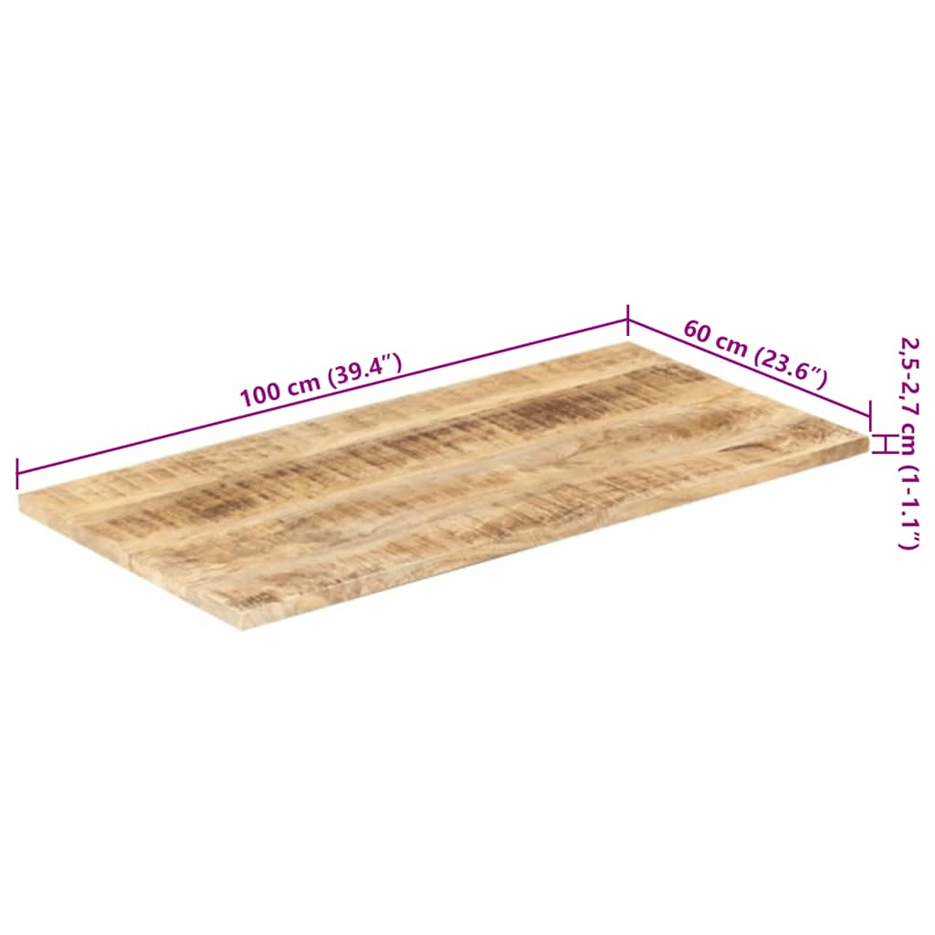 Tafelblad 25-27 mm 100x60 cm massief mangohout is nu te koop bij PeponiXL, paradijselijk wonen!