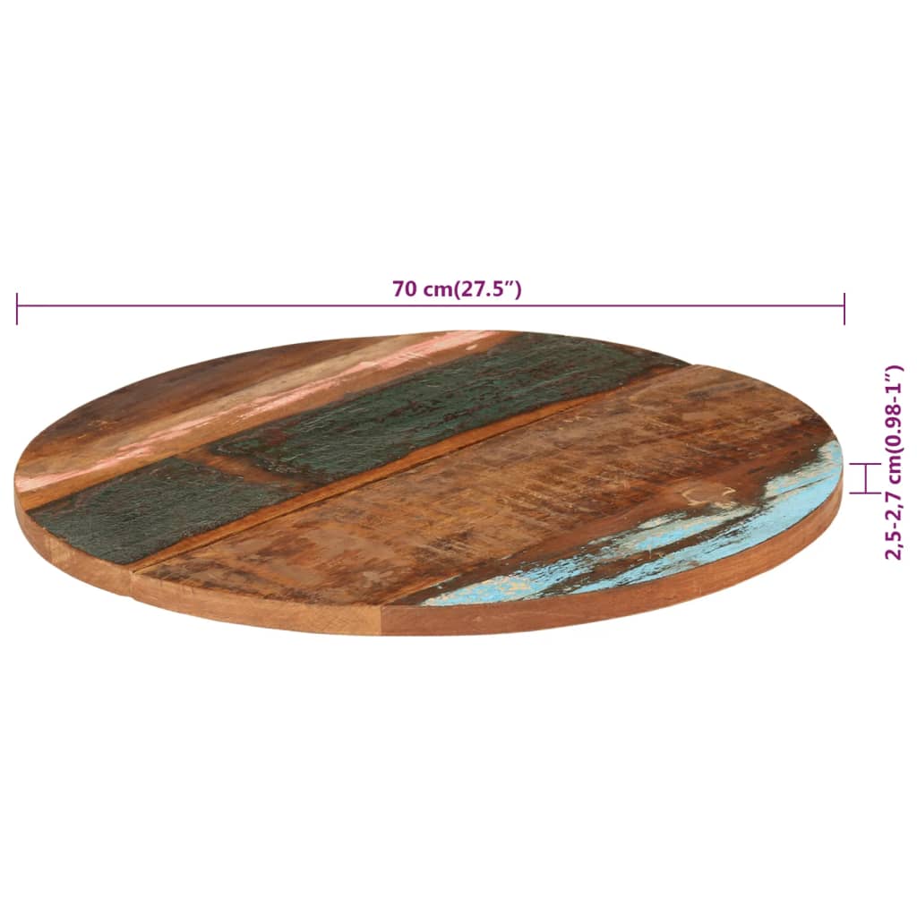 Tafelblad rond 25-27 mm 70 cm massief gerecycled hout is nu te koop bij PeponiXL, paradijselijk wonen!