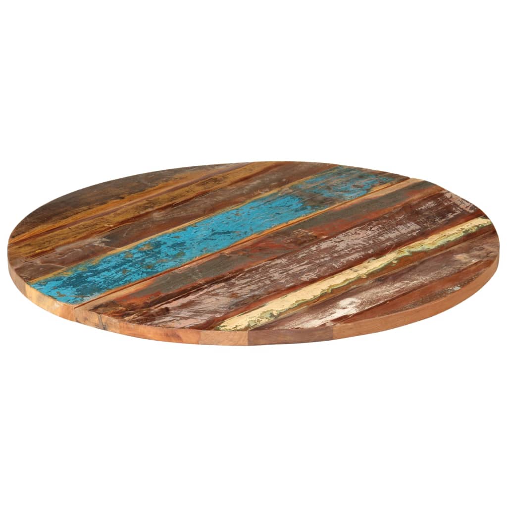 Tafelblad rond 25-27 mm 80 cm massief gerecycled hout is nu te koop bij PeponiXL, paradijselijk wonen!