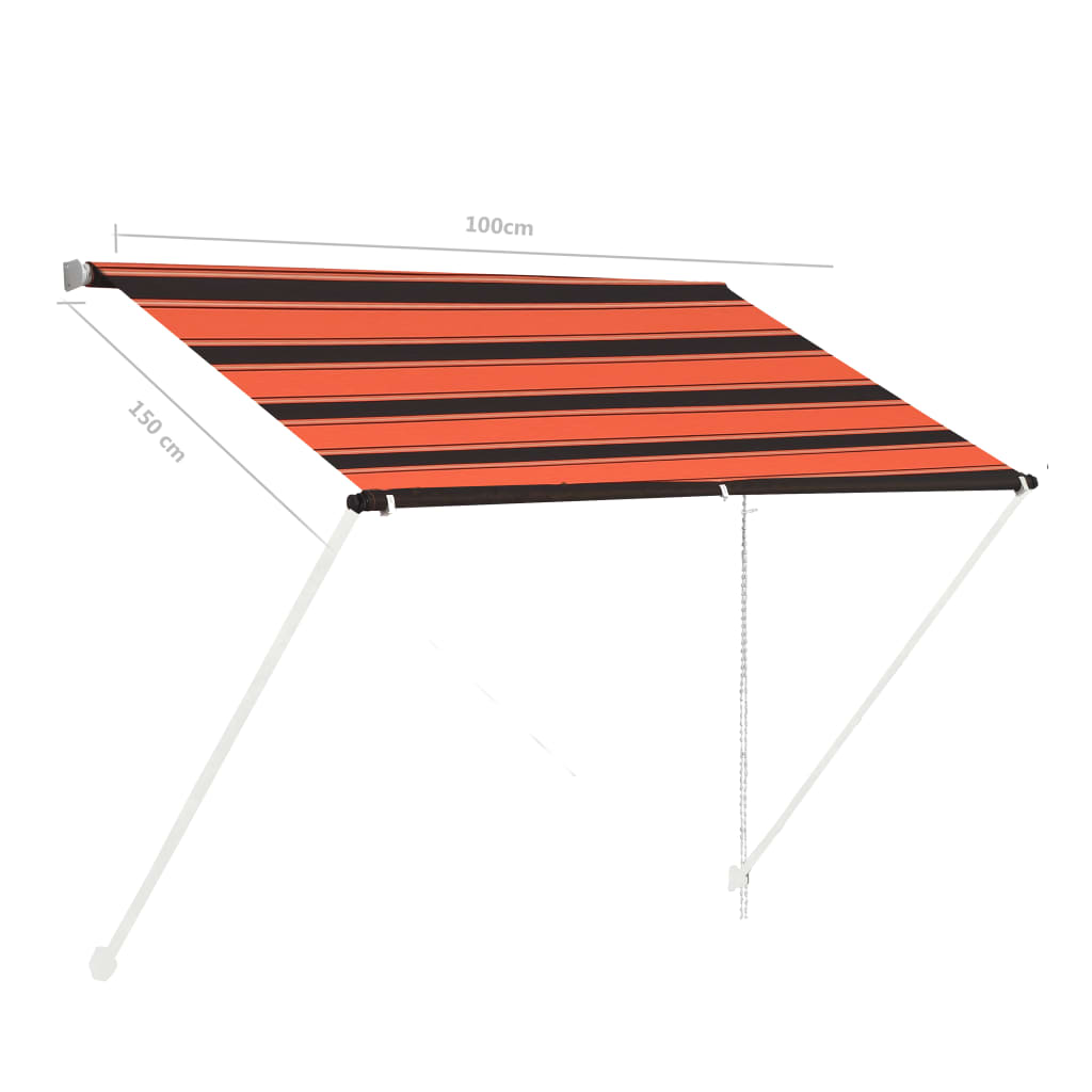 Luifel uittrekbaar 100x150 cm oranje en bruin is nu te koop bij PeponiXL, paradijselijk wonen!