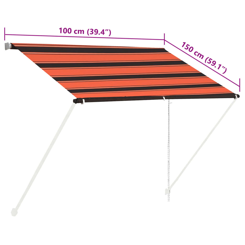 Luifel uittrekbaar 100x150 cm oranje en bruin is nu te koop bij PeponiXL, paradijselijk wonen!