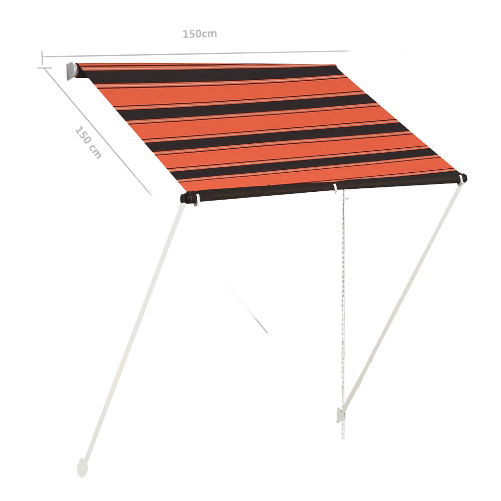 Luifel uittrekbaar 150x150 cm oranje en bruin is nu te koop bij PeponiXL, paradijselijk wonen!