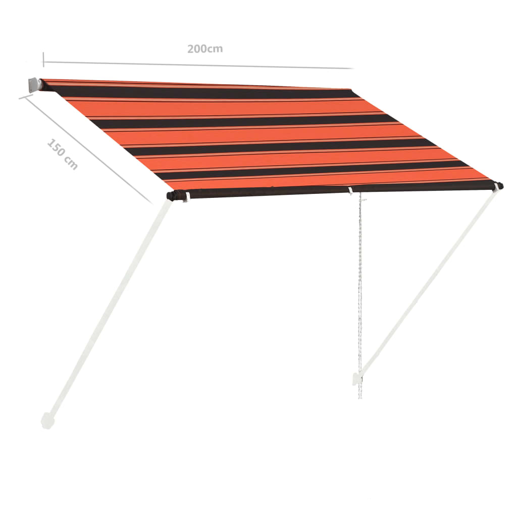 Luifel uittrekbaar 200x150 cm oranje en bruin is nu te koop bij PeponiXL, paradijselijk wonen!