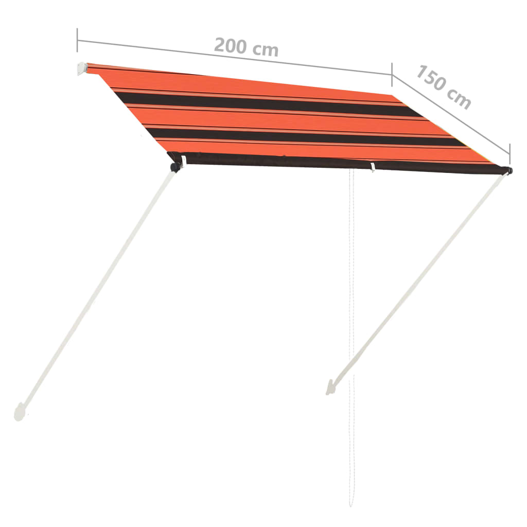 Luifel uittrekbaar 200x150 cm oranje en bruin is nu te koop bij PeponiXL, paradijselijk wonen!