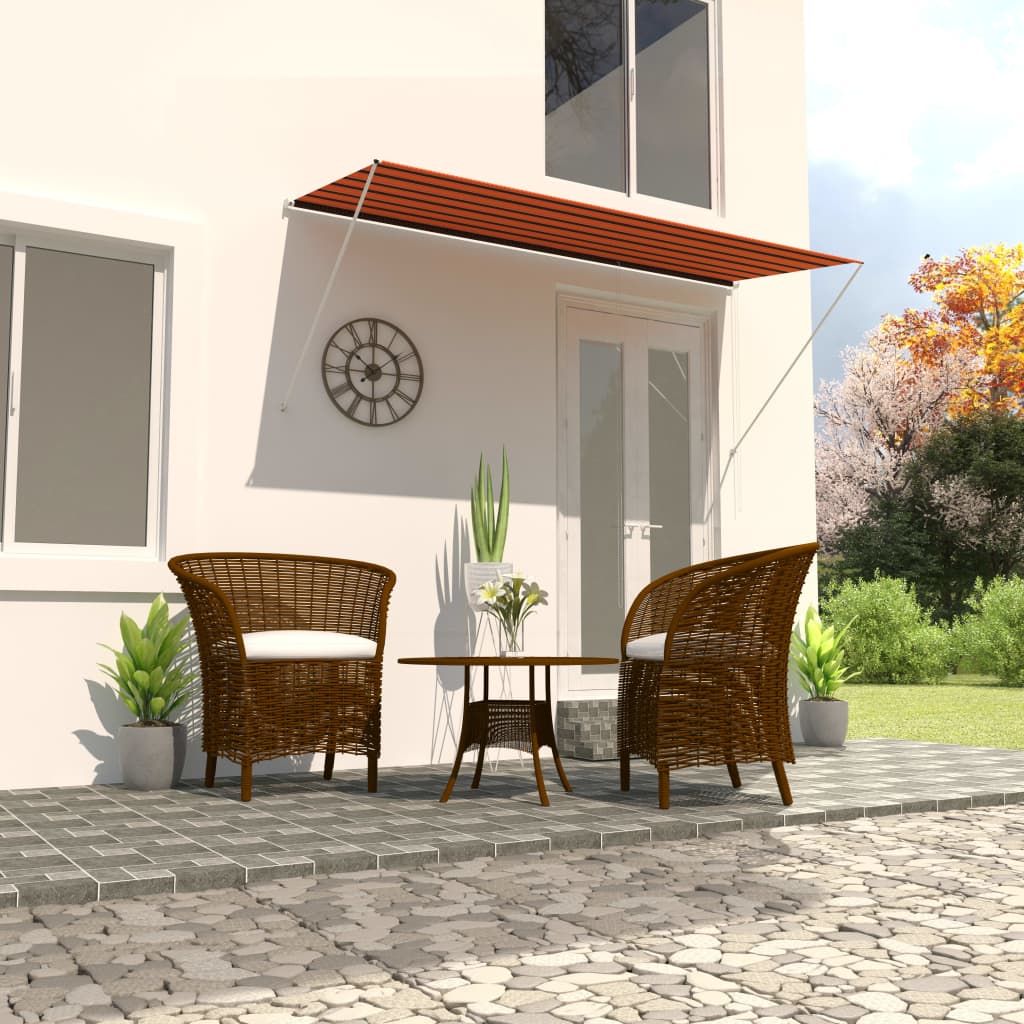 Luifel uittrekbaar 300x150 cm oranje en bruin is nu te koop bij PeponiXL, paradijselijk wonen!