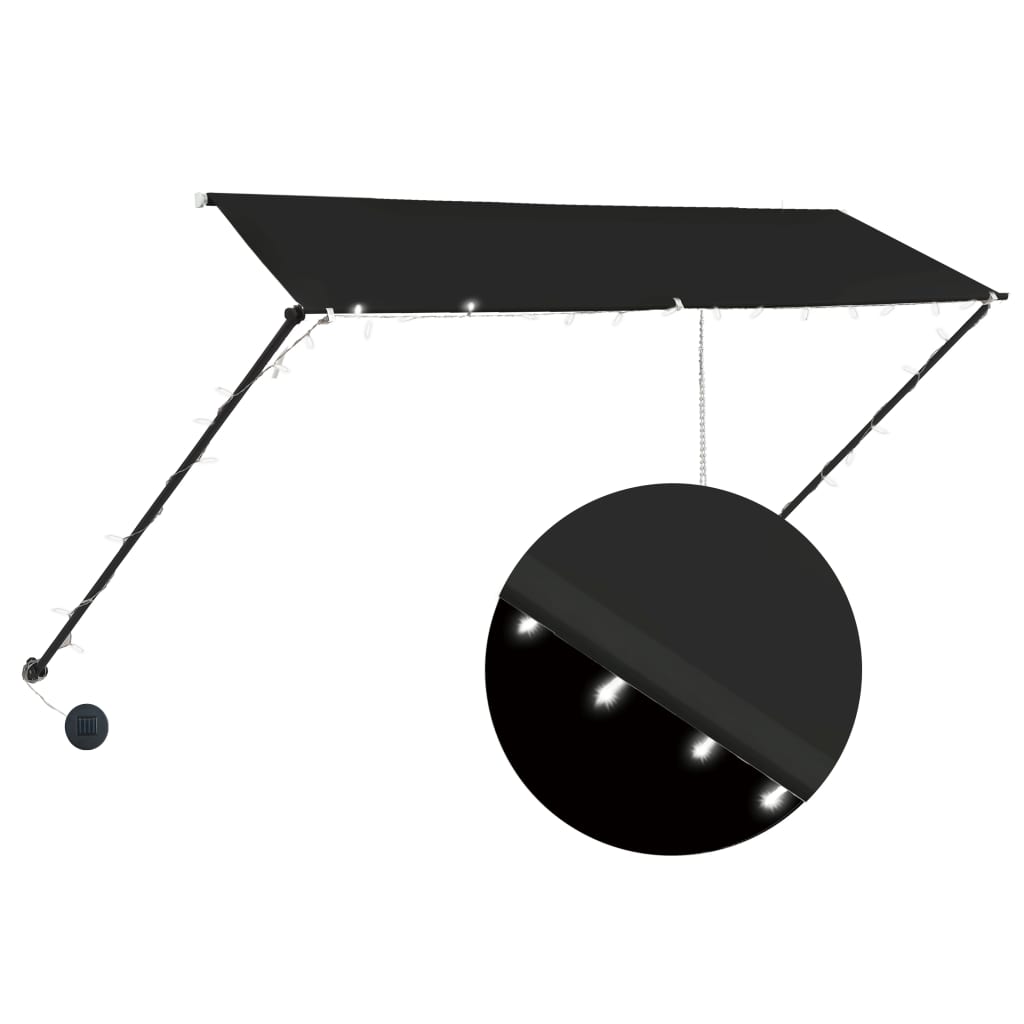 Luifel uittrekbaar met LED 300x150 cm antraciet is nu te koop bij PeponiXL, paradijselijk wonen!