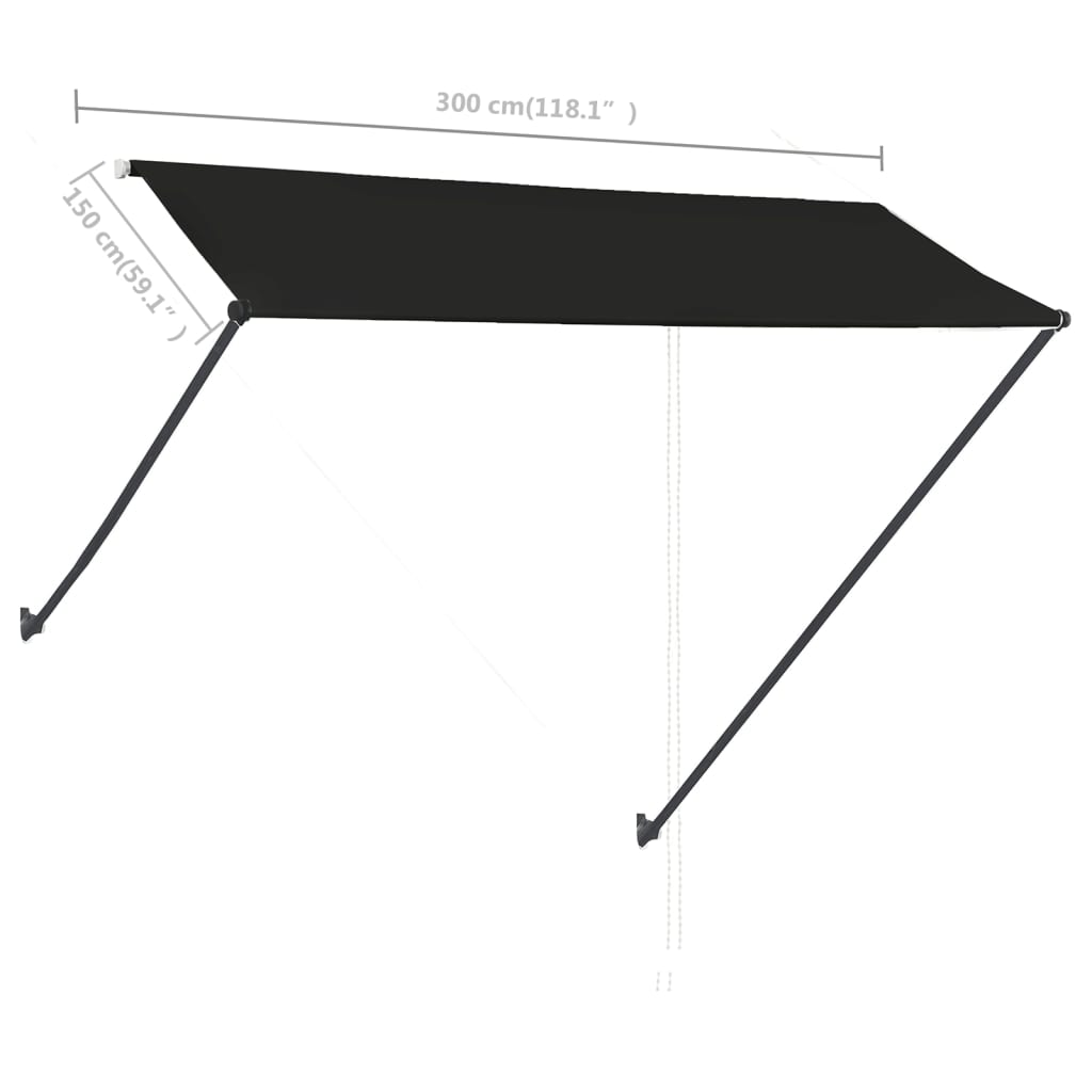 Luifel uittrekbaar met LED 300x150 cm antraciet is nu te koop bij PeponiXL, paradijselijk wonen!