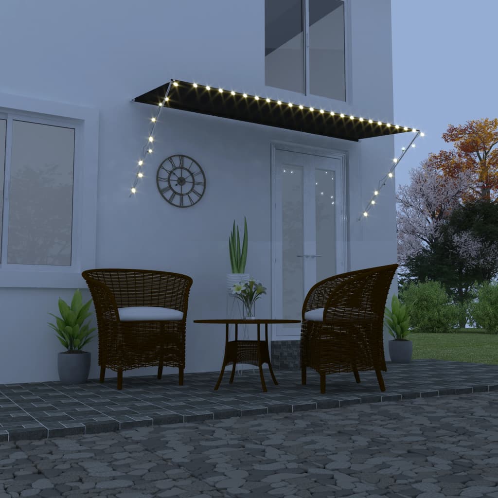 Luifel uittrekbaar met LED 350x150 cm antraciet is nu te koop bij PeponiXL, paradijselijk wonen!