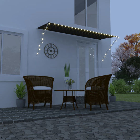 Luifel uittrekbaar met LED 350x150 cm antraciet is nu te koop bij PeponiXL, paradijselijk wonen!