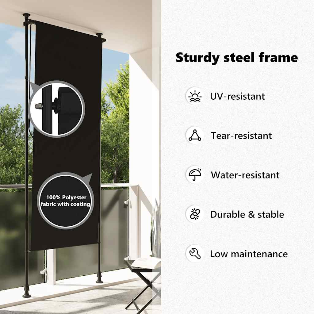 Rolgordijn voor buiten 120x270 cm antraciet is nu te koop bij PeponiXL, paradijselijk wonen!
