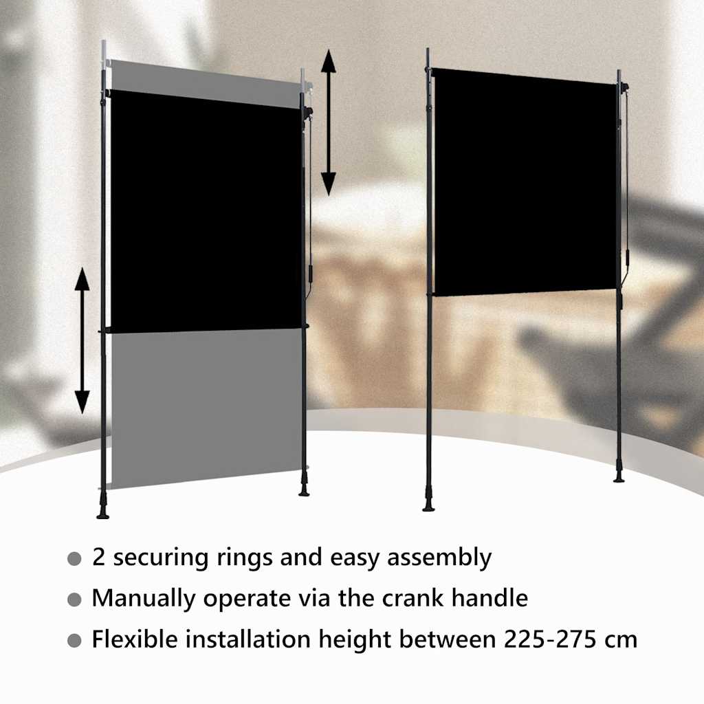 Rolgordijn voor buiten 120x270 cm antraciet is nu te koop bij PeponiXL, paradijselijk wonen!