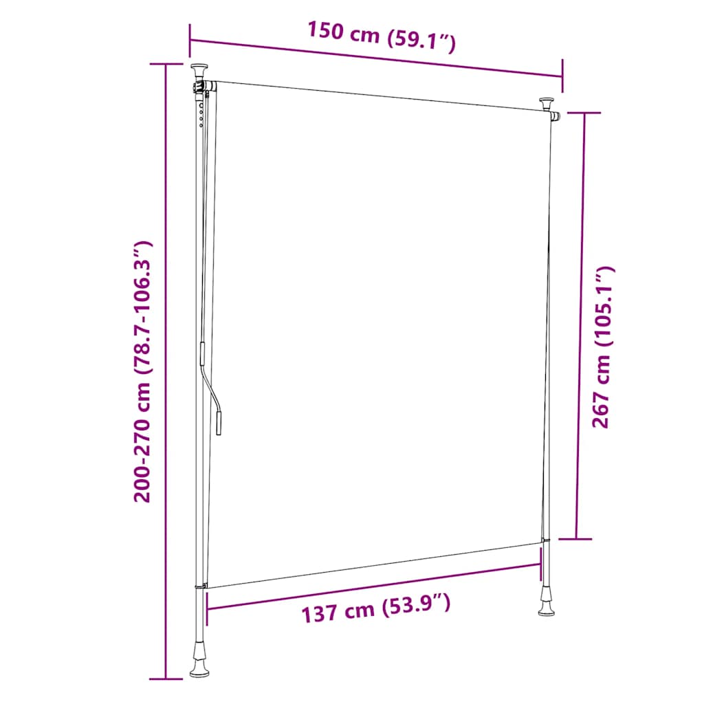 Rolgordijn voor buiten 150x270 cm antraciet is nu te koop bij PeponiXL, paradijselijk wonen!