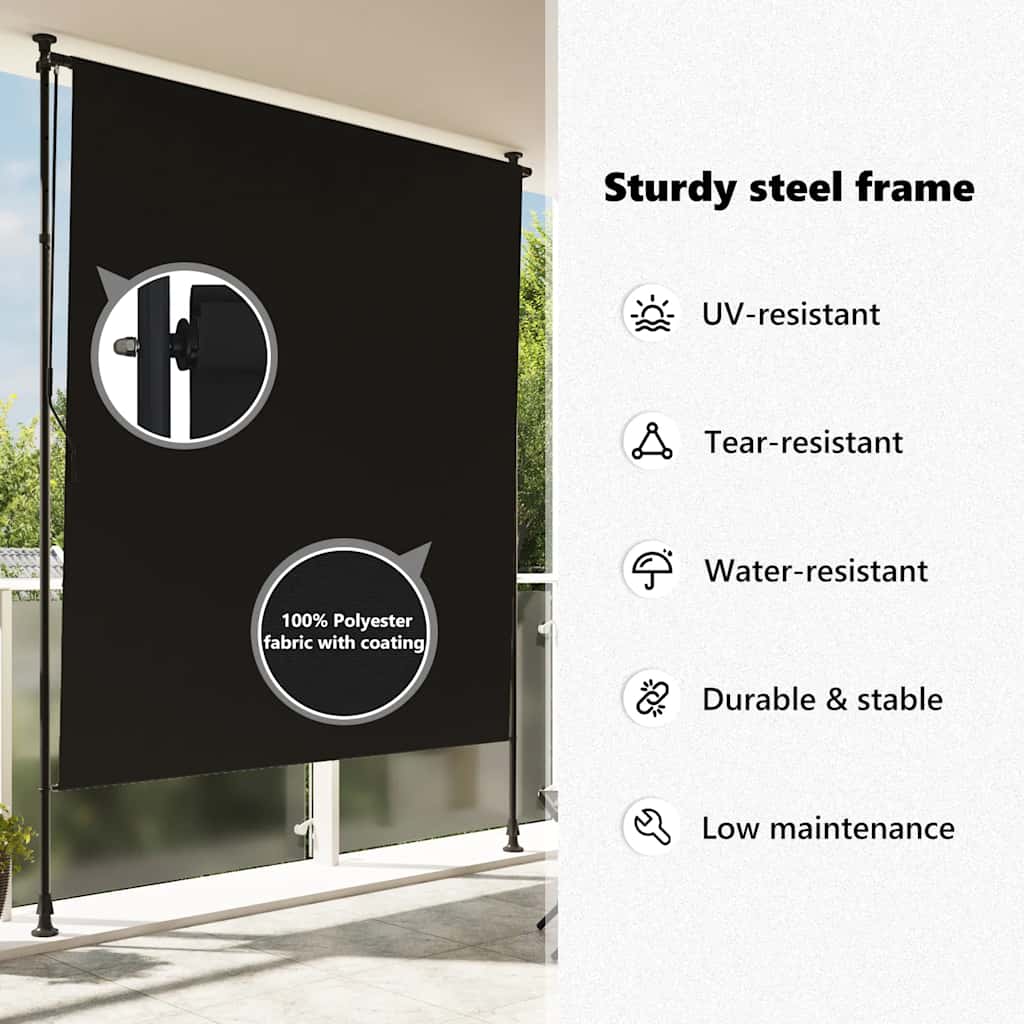 Rolgordijn voor buiten 150x270 cm antraciet is nu te koop bij PeponiXL, paradijselijk wonen!