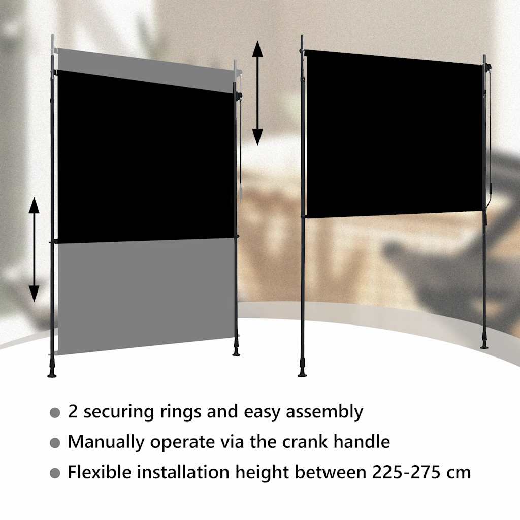 Rolgordijn voor buiten 150x270 cm antraciet is nu te koop bij PeponiXL, paradijselijk wonen!