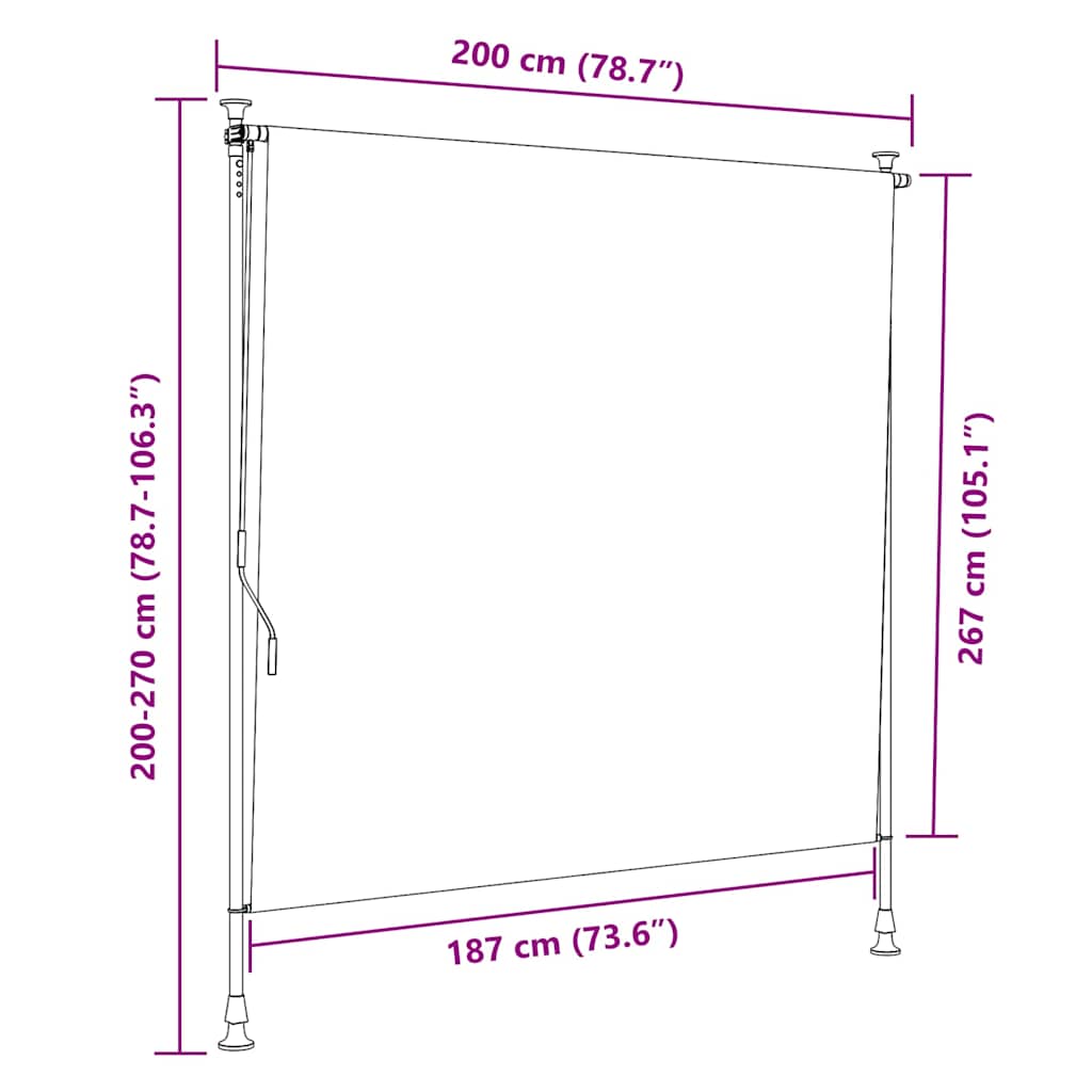 Rolgordijn voor buiten 200x270 cm antraciet is nu te koop bij PeponiXL, paradijselijk wonen!
