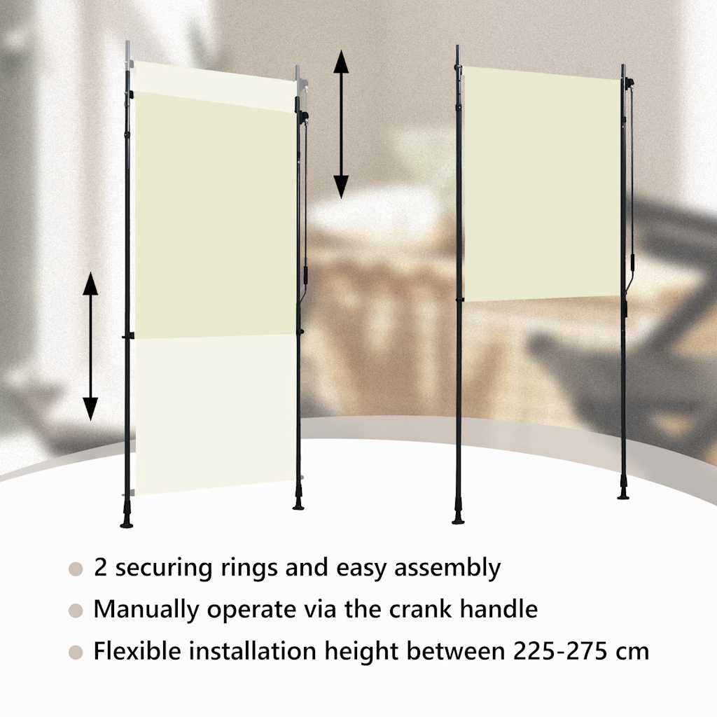 Rolgordijn voor buiten 100x270 cm crème is nu te koop bij PeponiXL, paradijselijk wonen!
