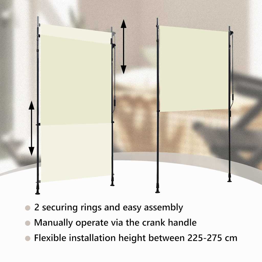 Rolgordijn voor buiten 120x270 cm crème is nu te koop bij PeponiXL, paradijselijk wonen!