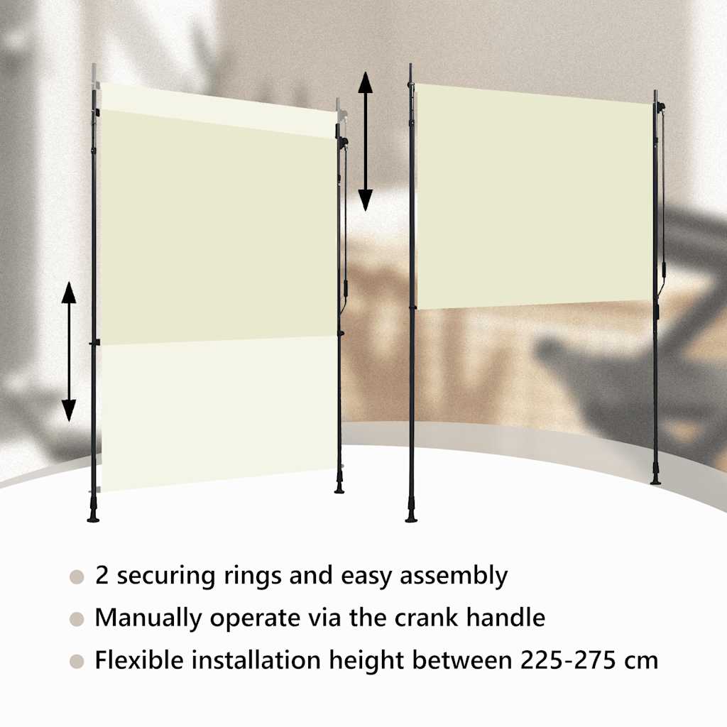 Rolgordijn voor buiten 150x270 cm crème is nu te koop bij PeponiXL, paradijselijk wonen!