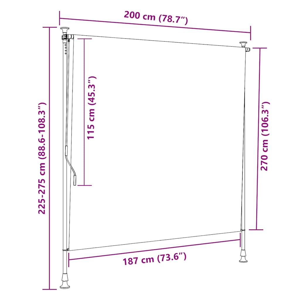 Rolgordijn voor buiten 200x270 cm crème is nu te koop bij PeponiXL, paradijselijk wonen!
