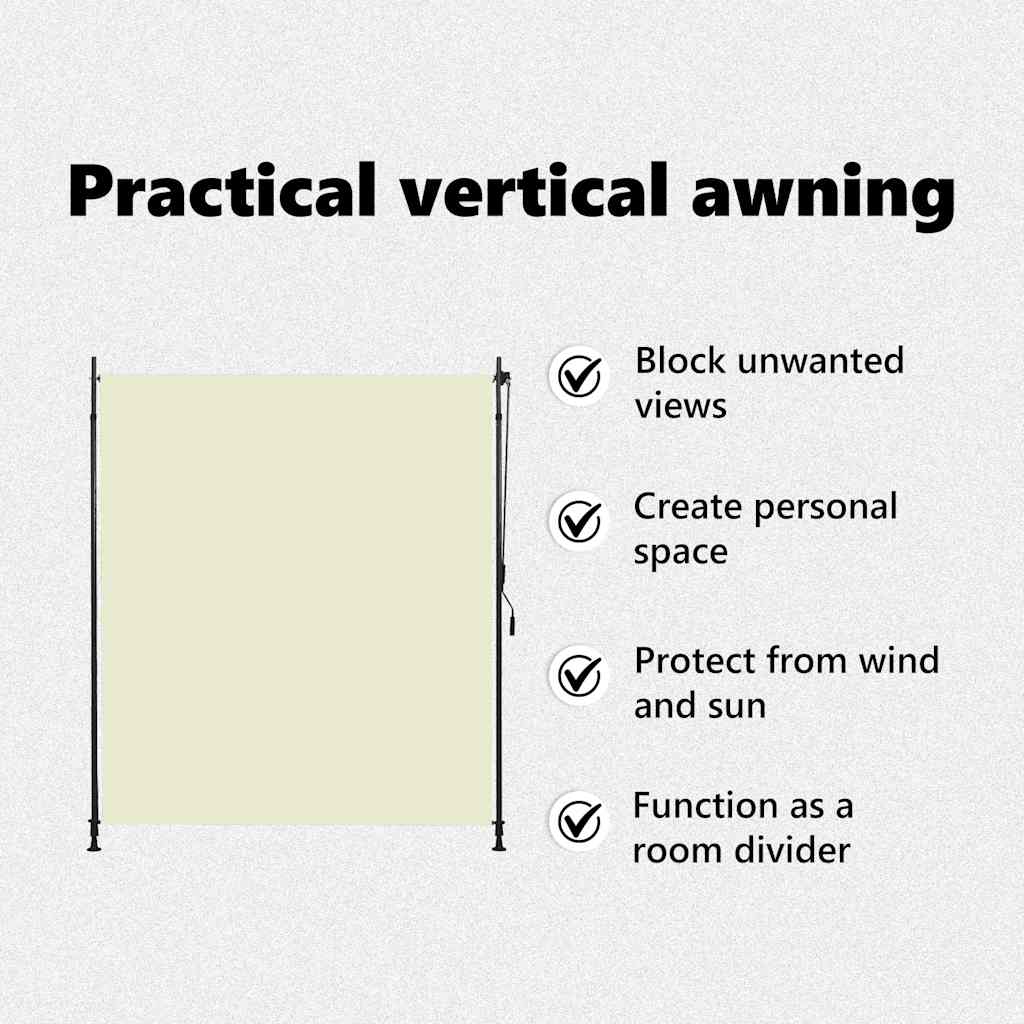 Rolgordijn voor buiten 200x270 cm crème is nu te koop bij PeponiXL, paradijselijk wonen!