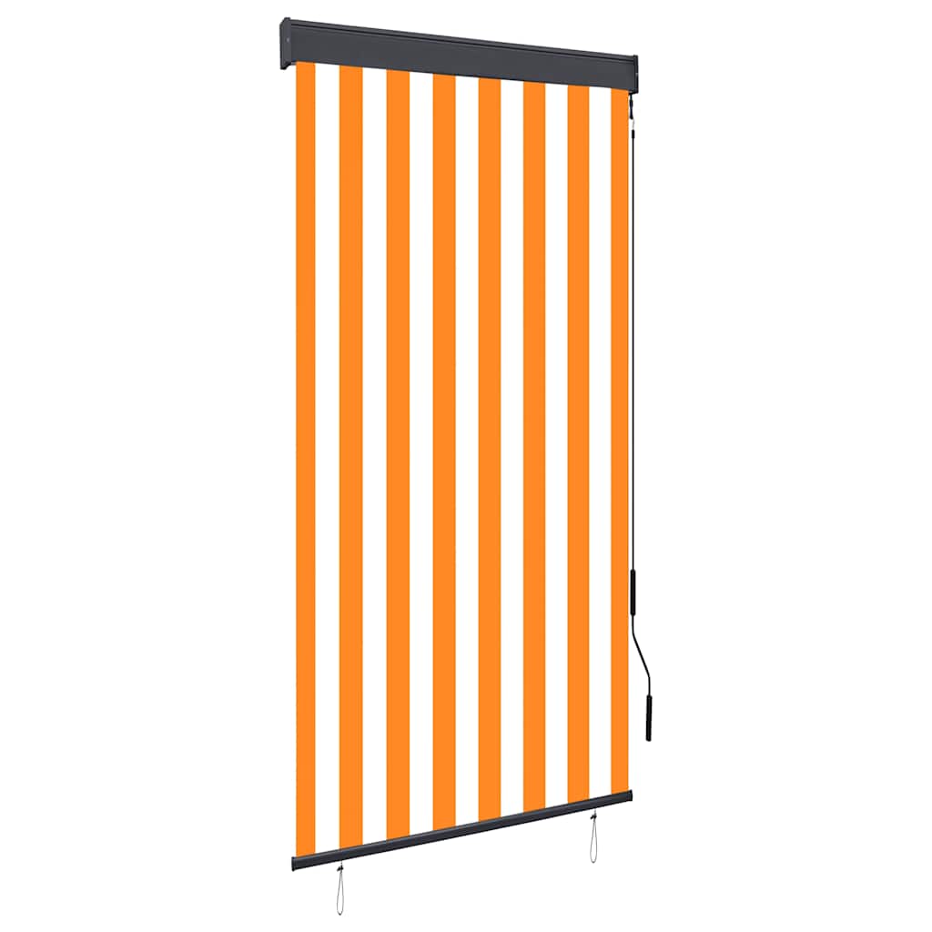 Rolgordijn voor buiten 80x250 cm wit en oranje is nu te koop bij PeponiXL, paradijselijk wonen!