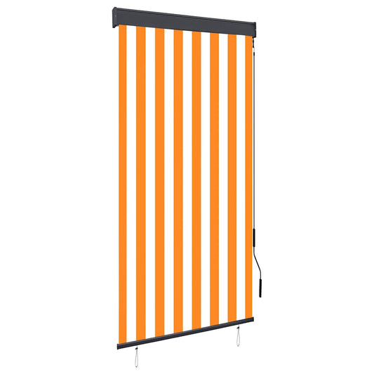 Rolgordijn voor buiten 80x250 cm wit en oranje is nu te koop bij PeponiXL, paradijselijk wonen!