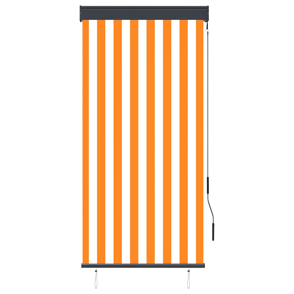 Rolgordijn voor buiten 80x250 cm wit en oranje is nu te koop bij PeponiXL, paradijselijk wonen!
