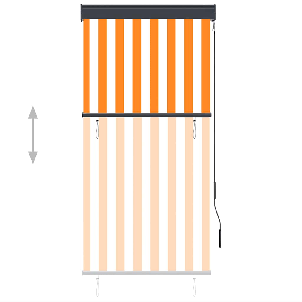 Rolgordijn voor buiten 80x250 cm wit en oranje is nu te koop bij PeponiXL, paradijselijk wonen!