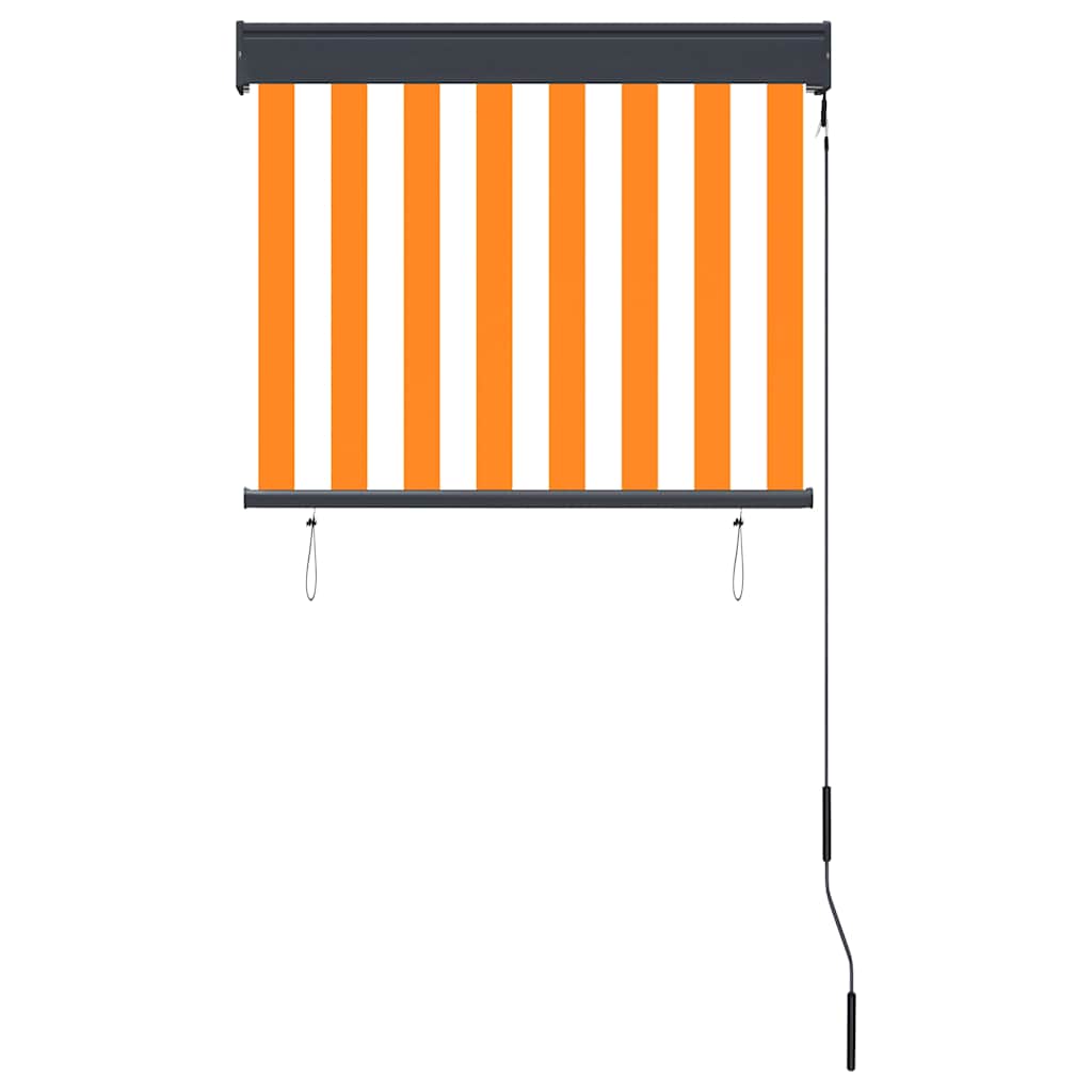 Rolgordijn voor buiten 80x250 cm wit en oranje is nu te koop bij PeponiXL, paradijselijk wonen!