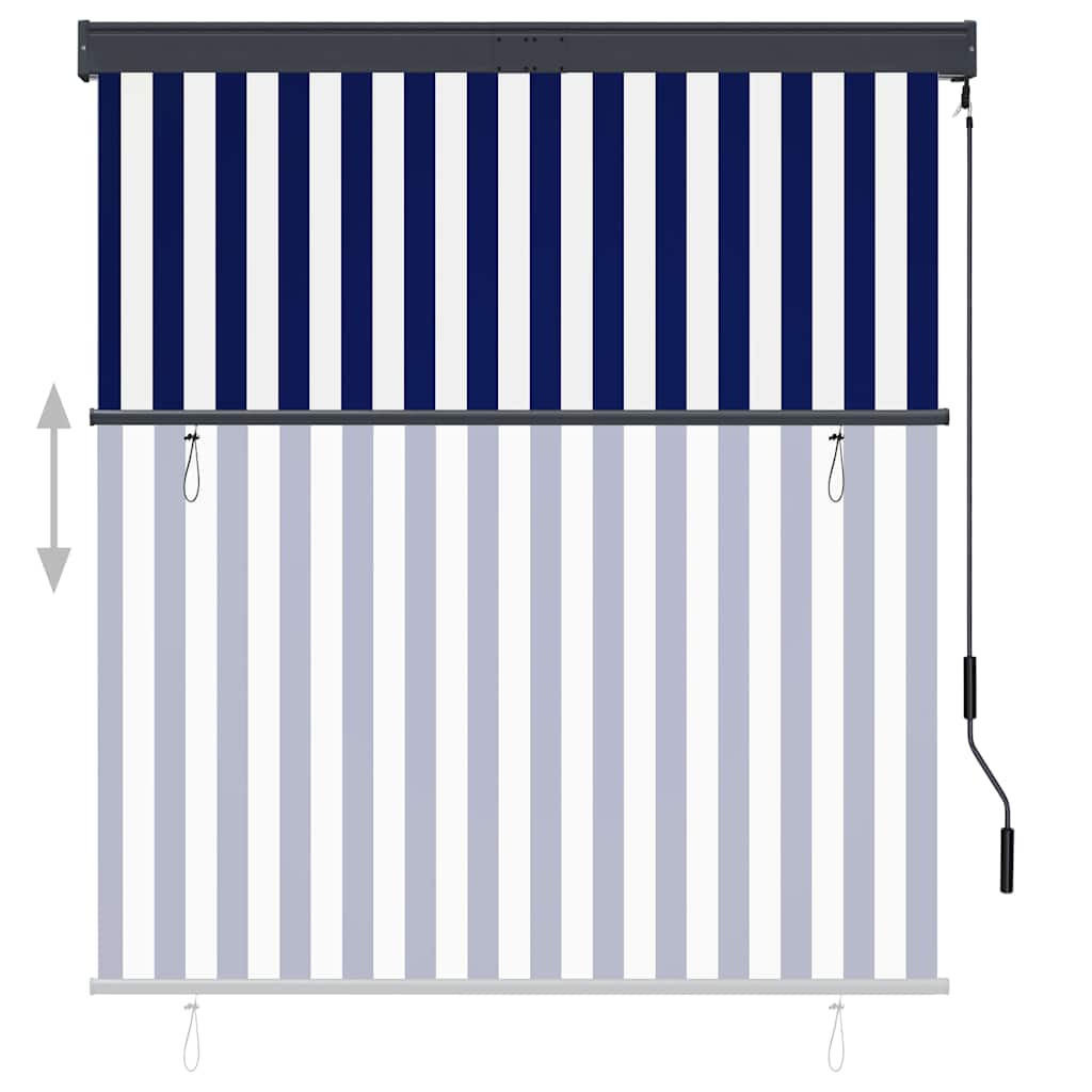 Rolgordijn voor buiten 140x250 cm blauw en wit is nu te koop bij PeponiXL, paradijselijk wonen!