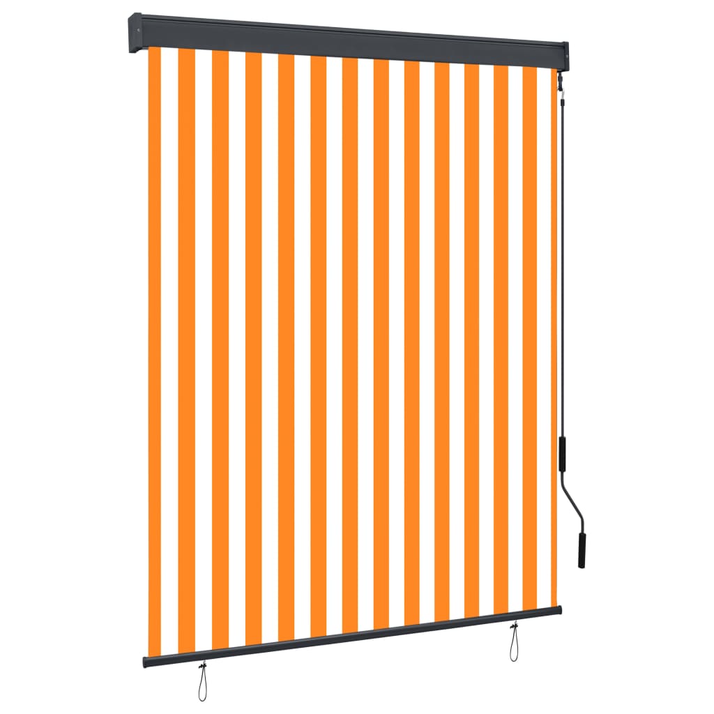 Rolgordijn voor buiten 140x250 cm wit en oranje is nu te koop bij PeponiXL, paradijselijk wonen!