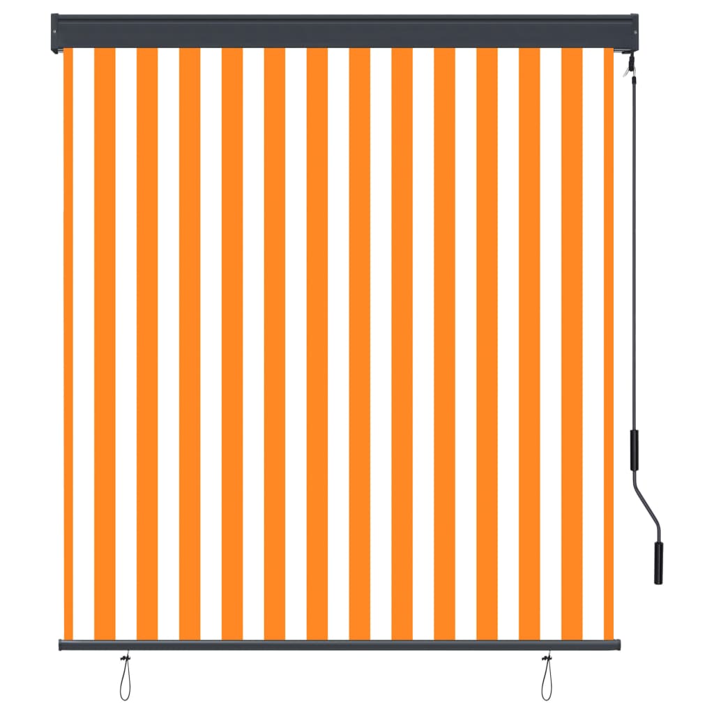 Rolgordijn voor buiten 140x250 cm wit en oranje is nu te koop bij PeponiXL, paradijselijk wonen!