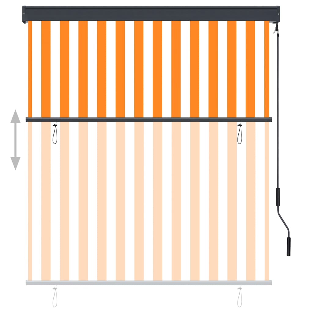 Rolgordijn voor buiten 140x250 cm wit en oranje is nu te koop bij PeponiXL, paradijselijk wonen!