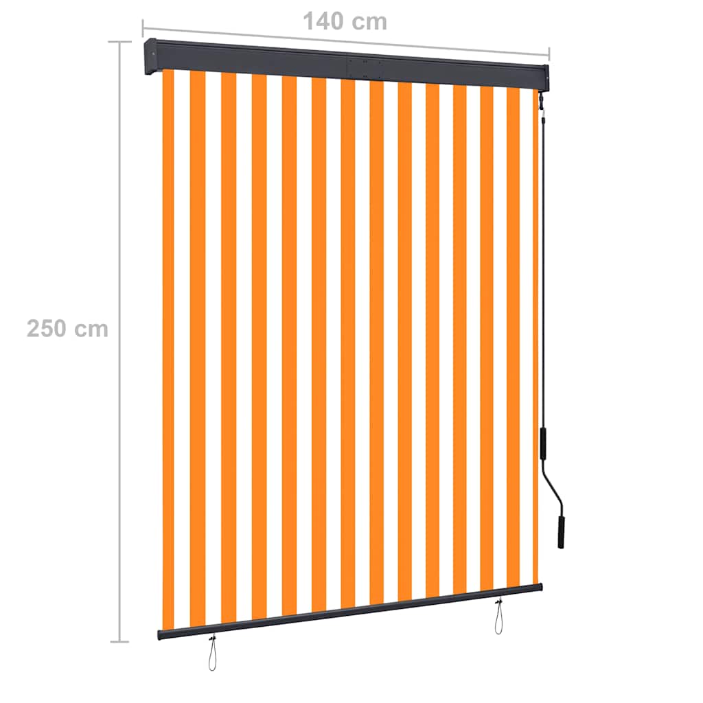 Rolgordijn voor buiten 140x250 cm wit en oranje is nu te koop bij PeponiXL, paradijselijk wonen!