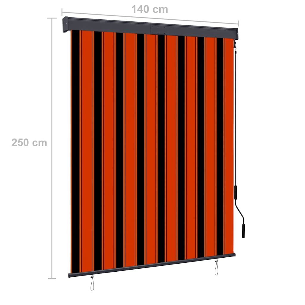Rolgordijn voor buiten 140x250 cm oranje en bruin is nu te koop bij PeponiXL, paradijselijk wonen!