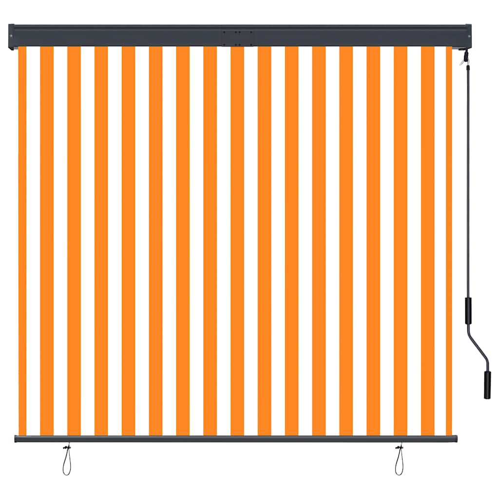 Rolgordijn voor buiten 160x250 cm wit en oranje is nu te koop bij PeponiXL, paradijselijk wonen!